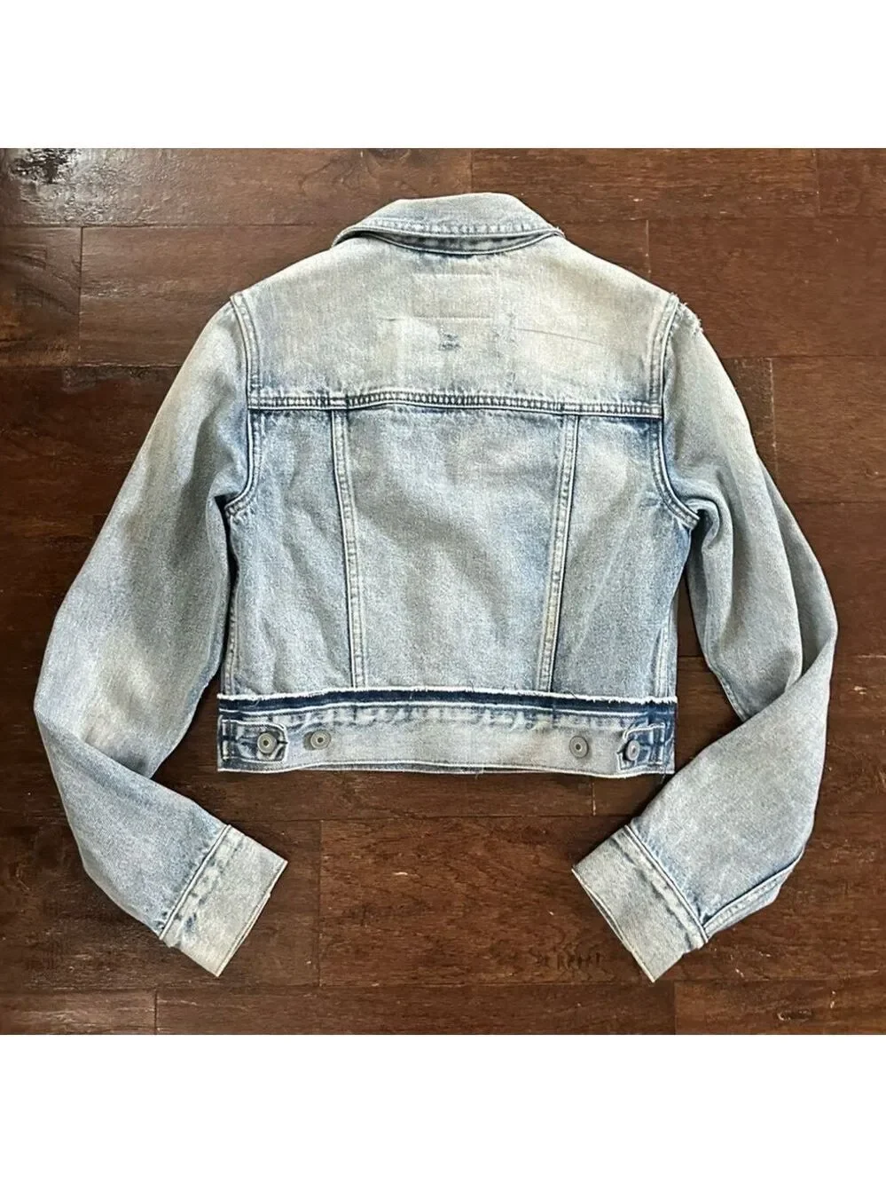 ALLSAINTS Distressed Denim Jacket Blue size-Small EUC - Picture 11 of 15